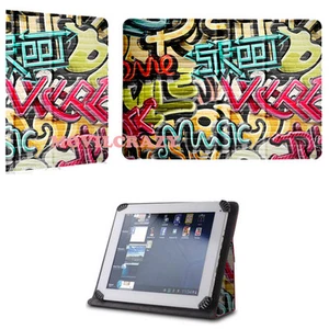 FUNDA LIBRO DIBUJO CUSTODIA PARA TABLET UNIVERSAL 7" 7 PULGADAS GRAFFITI SOPORTE - Imagen 1 de 1