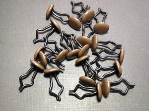 20 pcs NORS round headed capped brown push in trim clips fasteners - Picture 1 of 5