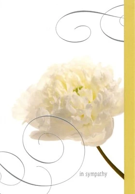 With Deep Sympathy Loss White Peony Peonies Botanical Flowers Hallmark Card - Image 1 of 3