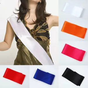 Birthday Sash Shoulder Strap Ribbon Etiquette Belt Blank Sash Party Accessory - Picture 1 of 28