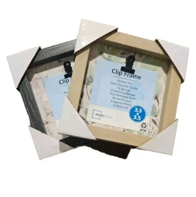 Marco de fotos con clip Mainstays - 3,5 X 3,5 pulgadas - gris y beige conjunto de dos NUEVO Foto 1 de 4