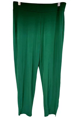 IMAN Global Chic взлетно-посадочной полосы Джерси трикотажа лодыжки брюки w стороны выемки зеленый - Изображение 1 из 2