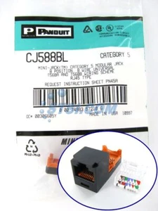 Panduit CJ588BL Cat5/Cat5e Mini-Com Jack Modul, schwarz ~ STSI - Bild 1 von 3
