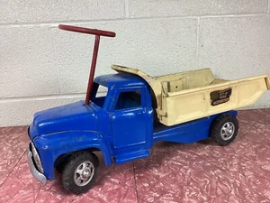 Vintage Buddy L Sit & Ride Muldenkipper Stein und Kies blau umlackiert - Bild 1 von 18