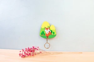 DAZZY LIFE KEY HOUSE WOODEN FOX DKH022 KEYCHAIN HANDMADE CUTE FUN GIFT - Picture 1 of 4