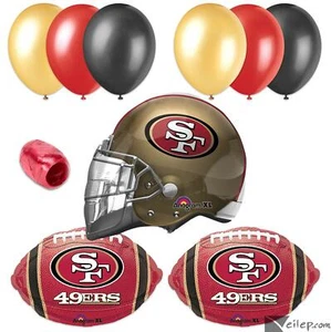 San Francisco 49ers Football Helmet Balloon Party 10pc Pack 10pc Balloons, Re... - Picture 1 of 3