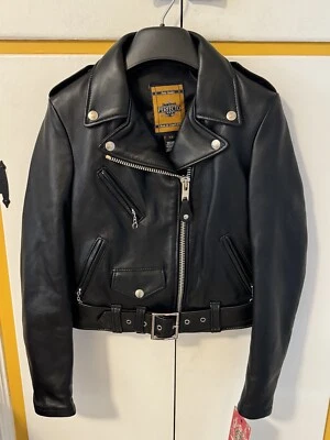 NWT Schott Perfecto Leather Cropped Moto Jacket Women’s Size XS - Image 1 of 4