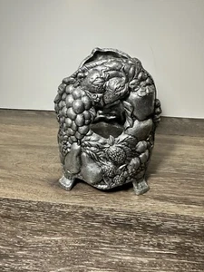 Carson Pewter Jar, Pillar Candle Holder Fruit Round 1995 Vintage - Picture 1 of 6