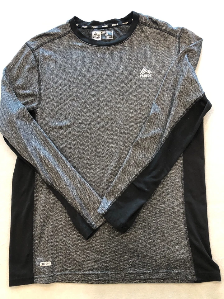 Camisa RBX Para Hombre Grande Negra Espiga Manga Larga Ropa Activa/Casual Camiseta Foto 1 de 4