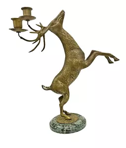 Stag Candle Holder Metal Petites Choses Deer Animal Brass Sculpture Vintage gyuh - Picture 1 of 11
