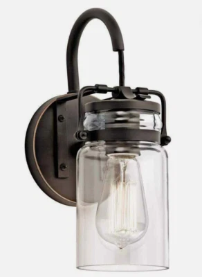 KICHLER 455576 Brinley Antiguo Bronce Baño Interior Pared Aplique Lámpara NUEVO Foto 1 de 4