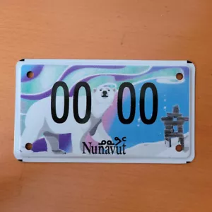 CANADA NUNAVUT MOTORCYCLE LICENSE PLATE BIKE HARLEY INDIAN VICTORY 0000 MOTO TAG - Picture 1 of 1