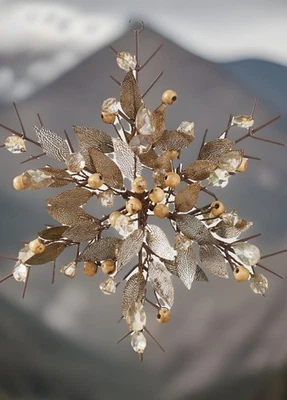 "Adorno Pottery Barn estrella glamorosa rústica dorado 10,5"" NUEVO Foto 1 de 4