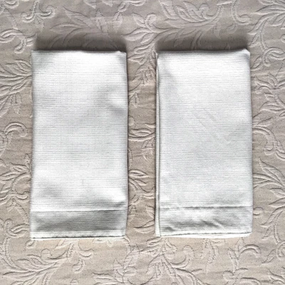 Pair Ivory Linen Blend Euro Pillow Shams Covers Cases Neutral 27" X 27” - Image 1 of 4