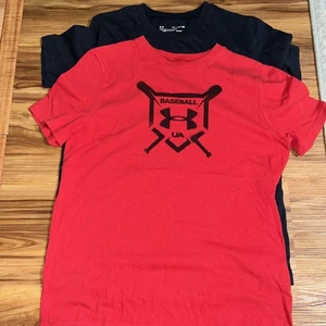 2 Under Armour Boys Youth XL Short Sleeve Baseball T Shirt - Picture 1 of 5