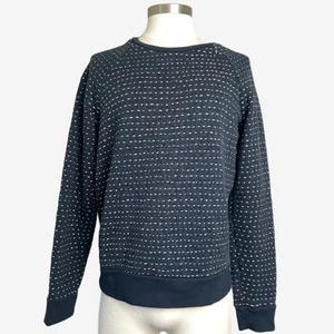 18 East Men’s Navy Sashiko stitched cotton blend sweatshirt casual designer sz S - Picture 1 of 9
