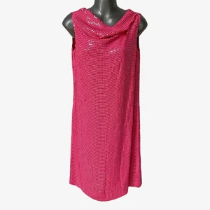 Diane Von Furstenberg Dress Pink Sequins Sleeveless 100% Silk Women's Size 2 - Picture 1 of 10