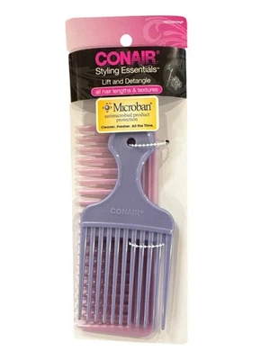 CONAIR 2pc Set Detangle Comb & Pick Styling Essentials Microban Protection 1b - Image 1 of 2