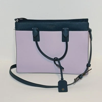 Bolso Bandolera Kate Spade Cameron Cartera Cuero Grande Lavanda/Azul Marino/Blanco Foto 1 de 4