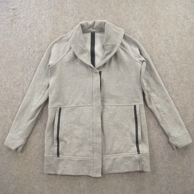 Cardigã Lululemon Suéter Feminino 4 Cinza Yin Yang Malha Logotipo Athleisure Ativo - Imagem 1 de 4