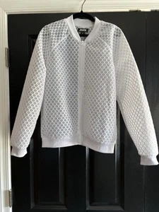 Chaqueta Bomber Beyoncé Ivy Park Malla Panal en Blanco, Cremallera Completa Para Mujer XS - Imagen 1 de 8