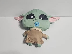 Disney Star Wars The Mandalorian Doorables Puffables Plüsch 10 Zoll Grogu mit Frosch - Bild 1 von 3