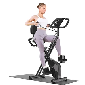 Cyclette + resistenze BICIPITI Pieghevole LCD Spinning Bike Bicicletta Fitness - Foto 1 di 8