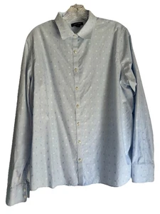 Camicetta donna LANDS END senza ferro blu a pois Supima buttondown taglia 16 - Foto 1 di 6