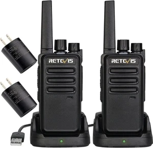 Retevis RT68 Walkie Talkies 2 Pack Rechargeable FRS Radios Long Range w/ Charger - Picture 1 of 8