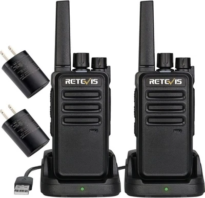 Retevis RT68 Walkie Talkies 2 Pack Rechargeable FRS Radios Long Range w/ Charger - Image 1 of 4