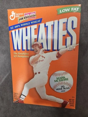 Mark McGwire Wheaties 70 Home Run Cereal Box Unopened St. Louis Cardinals - Image 1 of 4