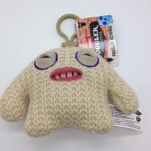 Fuggler Schlüsselanhänger Mr Needles lustiges hässliches Monster Plüsch neu mit Etikett creme - Bild 1 von 5