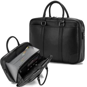 Accordian File Organizer with Handle,briefcase,15.6 in Laptop Bag Portable Do... - Picture 1 of 6