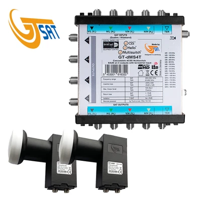 GT-SAT Unicable Multiswitch GT-dMS4T 4x16UB hasta 64 piezas. + 2X Banda Ancha-LNB - Imagen 1 de 4