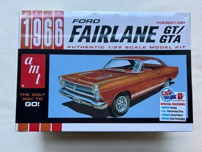 AMT 1966 FORD FAIRLANE GT/GTA PLASTIC MODEL KIT 1:25 NEW SEALED - Image 1 of 4