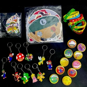 Super Mario Bros. Super Party Favor Suministros Hágalo Usted Mismo Pegatinas Pulseras - Imagen 1 de 5