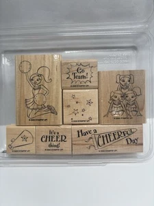 Stampin' Up! It's A Cheer Thing - Set di timbri in gomma legno - Cheerleader Go Team! NUOVO - Foto 1 di 2