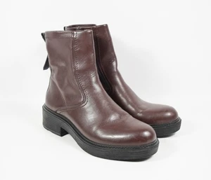 Franco Sarto Karbon Brown Faux Leather Chunky Heel Combat Ankle Boots Sz 10M - Picture 1 of 6