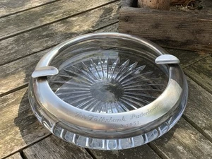 Vintage Aschenbecher • Kristallglas 17cm • mit Silbermontur, 2 Ablagen • 1951 - Bild 1 von 6