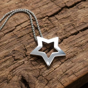 925 Silber Stern Kette Anhänger Herren Damen Halskette minimalistisch Unisex - Picture 1 of 8