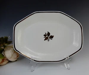 Wm Adams & Sons Micratex "Tea Leaf Copper" Pattern 11-1/2" Octagonal Platter - Picture 1 of 3