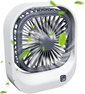 VENTILATORE PORTATILE RICARICABILE CON CAVO USB DA VIAGGIO SCRIVANIA 2 VELOCITA' - Foto 1 di 8