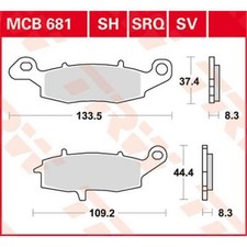 Kawasaki KLE 650 2007-2014 TRW Ceramic Brake Pads MCB681