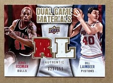 2009-10 Upper Deck Dual Game Materials Dennis Rodman Bill Lambier - Gold /150