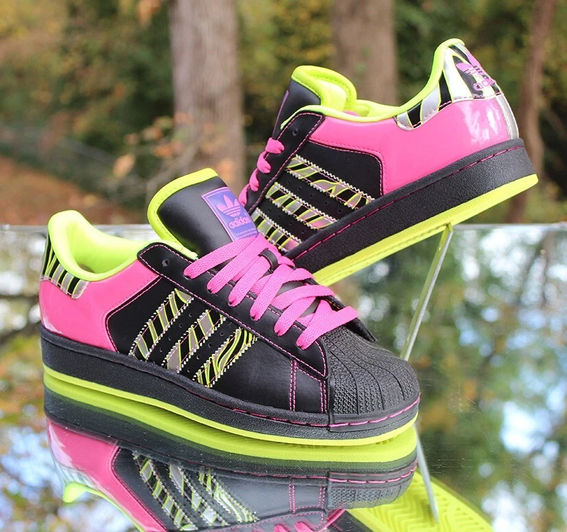 Adidas Superstar II Zebra 2009 para mujer 6,5 negro rosa neón personalizado G06328 Foto 1 de 4