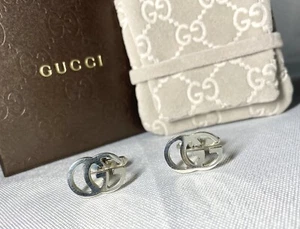Gemelli Gucci originali ad incastro doppio logo G GG SV925 argento sterling +... - Foto 1 di 21