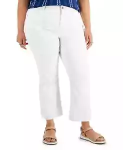 Style & Co Women's Plus Size Crop White Jeans Size 18W 20W MSRP $59 - Picture 1 of 4