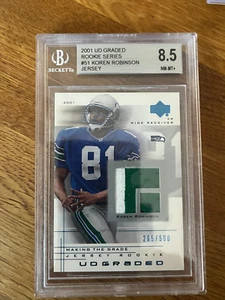 2001 Upper Deck UD GRADED Koren Robinson Seahawks 2 Color Game Worn Patch Card - Picture 1 of 2