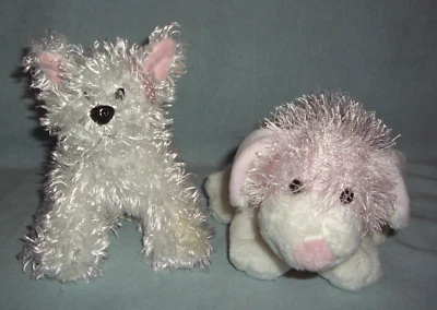 Webkinz Ganz PINK & WHITE DOG HM228 and WHITE TERRIER HM106 - Image 1 of 4