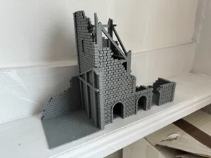 Campanario en ruinas terreno de mesa Wargaming ruinas destruidas edificio 28 mm - Imagen 1 de 8